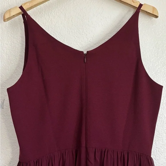 Dress The Population ALICIA Fit & Flare Burgundy Midi Dress Size: L - Picture 5 of 8